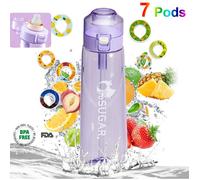 Air Gourde Bouteille d'eau 650ML parfumée up fruits - Sans BPA - avec 7 Dosettes de saveur et Paille - Violet - 1