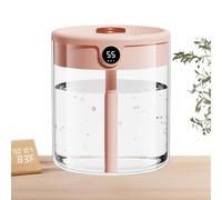 Air Humidifiers For Bedroom - Large Capacity 2L Double Spray Cool Mist Humidifier | USB Travel Car Accessories, Digital Display Desk Diffuser With Oil Diffuser Function For Home Office