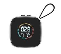 Air Monitor PM2.5, jauges de qualité de l'air intérieur, testeur LED portable testeur d'humidité intérieure Petit avec sangle Outil de détection de poussière multifonction pour institutions ed