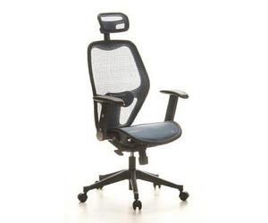 AIR-PORT | Dossier en tissu filet | Assise en tissu filet - Siège de bureau de qualité professionnelle Bleu