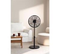 AIR STAND WOOD - Ventilateur sur pied oscillant de style rétro 50 W - Noir Negro & Madera Oscura G
