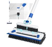 AIR U+ Brosse à joints avec manche 4 en 1 pour terrasse | Nettoyeur de carrelage de salle de bain avec poignée télescopique pour nettoyer la terrasse, la salle de bain, la douche