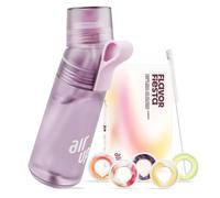 air up Bouteille d'eau originale Twist Pro Lavande - Kit de démarrage original avec dosettes en 5 saveurs + brosse à paille - 600 ml - Passe au lave-vaisselle - Sans BPA