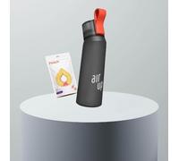 Air Up Gourde originale de 650 ml, avec dosettes, sans BPA, 0 calories, (bouteille gris anthracite avec 3 dosettes à la pêche)