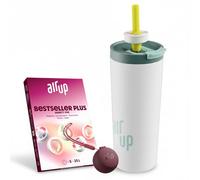 air up Original Tumbler 700 ml Blanc Spearmint - Pack de démarrage avec 5 capsules de goût + Podcase TwoGo Burgundy-Plum | Bouteille, sans BPA