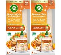 Air Wick Active Fresh Lot de 2 diffuseurs automatiques 24h/24 et 7j/7 + recharge Citrouille Spice & Everything Nice 228 ml