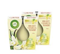 Air Wick Bougie parfumée bien-être en pot - Parfum Sweet Vanilla Magic - Jusqu'à 20 heures de combustion - Contient des huiles essentielles naturelles - Lot de 2 bougies