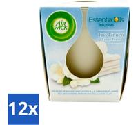 Air Wick – Bougie parfumée – Linge frais aux huiles essentielles – 105 g – Lot économique – 12 pièces