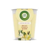 Air Wick Bougie parfumée XL en verre - Parfum Sweet Vanilla Magic - Jusqu'à 40 heures de combustion - Contient des huiles essentielles naturelles - Bougie parfumée de 220 g