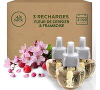 Air Wick Desodorisant Maison Recharge Diffuseur Electrique Fleur de Cerisier et Framboise - 3 x 19 ML