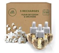 Air Wick Desodorisant Maison Recharge Diffuseur Electrique Fleur de Coton et Orchidée - 3 x 19 ML