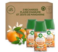 Air Wick Désodorisant Maison Recharges Diffuseur Freshmatic -3 recharges Parfum Plaisir d'agrume et zestes de Mandarine
