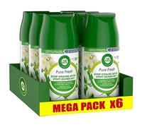 Air Wick Désodorisant Maison Recharges Diffuseur Freshmatic - 6 Recharges Parfum Jasmin et Fleurs Blanches