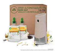 Air Wick Désodorisant Maison Spray Automatique Sans Gaz Active Fresh - 1 Diffuseur + 2 Recharges Parfum Vanille et Chèvrefeuille
