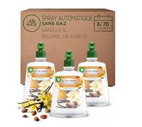 Air Wick Désodorisant Maison Spray Automatique Sans Gaz Active Fresh - 3 Recharges Parfum Vanille & Beurre de Karité