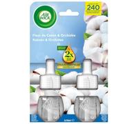Air Wick Duopack Recharges Diffuseur désodorisant électrique huiles essentielles Fleur de Coton et Orchidée