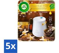 Air Wick Essential Mist – Diffuseur de parfum électrique – Kit de démarrage – Vanille & sucre brun – 20 ml - Pack économique - 5 pièces
