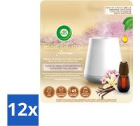 Air Wick Essential Mist - Diffuseur électrique de parfum - Kit de démarrage - Fleur de vanille apaisante - 20 ml - Pack avantage - 12 pièces