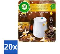 Air Wick Essential Mist – Diffuseur électrique de parfums – Coffret de démarrage – Vanille et sucre brun – 20 ml – Pack économique – 20 pièces