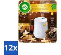 Air Wick Essential Mist – Diffuseur électrique de parfums – Coffret de démarrage – Vanille et sucre brun – 20 ml – Pack économique – 12 pièces