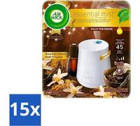Air Wick Essential Mist – Diffuseur électrique de parfums – Coffret de démarrage – Vanille et sucre brun – 20 ml – Pack économique – 15 pièces