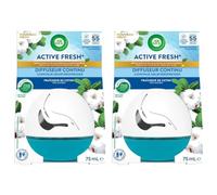 Air Wick Lot de 2 Diffuseurs Continus Active Fresh Coton - Flacon de 75 ml