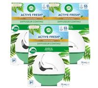 AIR WICK Lot de 3 Diffuseurs Continus désodorisant Active Fresh Rosée de Printemps 75mL