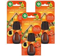 Air Wick Lot de 3 Recharges Diffuseur désodorisant d’Huiles Essentielles Brume Parfumée Fleur de Citronnier & Mandarinier - 20 ml