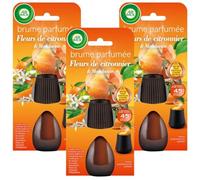 AIR WICK Lot de 3 Recharges Diffuseur désodorisant d’Huiles Essentielles Brume Parfumée Fleur de Citronnier & Mandarinier 20 ml