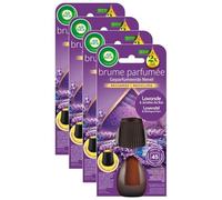 Air Wick Lot de 4 Recharges Diffuseur désodorisant d’Huiles Essentielles Brume Parfumée Lavande et Jacinthes des Bois