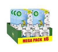 AIR WICK Lot de 6 Recharges Diffuseur désodorisant Electrique Huiles essentielles Coton Duopack