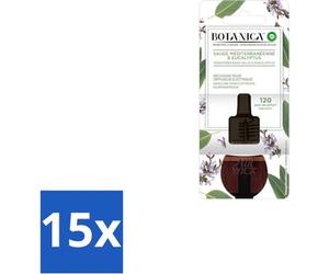 Air Wick – Recharge – Botanica Sauge méditerranéenne & Eucalyptus – 19 ml - Pack économique - 15 pièces