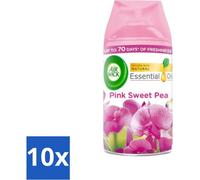 Air Wick - Recharge désodorisant - Huiles essentielles - Pink Sweet Pea - Vaporisateur automatique - 250 ml - Pack avantage - 10 pièces