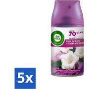 Air Wick - Recharge désodorisant - Lys de lune - vaporisateur automatique - 250 ml - pack avantage - 5 pièces