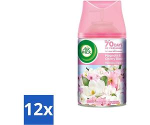 Air Wick - Recharge désodorisant - Magnolia & fleur de cerisier - vaporisateur automatique - 250 ml - pack avantage - 12 pièces