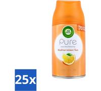 Air Wick - Recharge désodorisant - Soleil de Méditerranée - Vaporisateur automatique - 250 ml - Pack avantage - 25 pièces