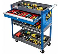 AIRAJ Chariot à Outils à 3 Couches, 78 x 35 x 70 cm, Chariot à Outils en Métal avec Grand Tiroir Verrouillable et Support, Chariot de Travail pour Outils de Transport, Capacité de Charge de 200 KG