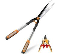 AIRAJ Hedge Shears (60 cm), with serrated blade in three sections and non-stick coating, manual hedge shears for trimming, ideal for