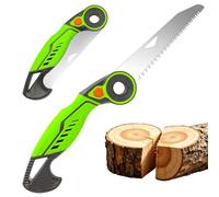 AIRAJ Scie d'élagage pliable avec verrouillage de sécurité, réglage en 4 étapes, lame en acier SK5 avec poignée en caoutchouc antidérapant, idéale pour le jardin, le travail en plein air, le camping