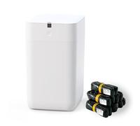 Airdeer Poubelle automatique intelligente 12 litres avec auto-scellage et changement auto des sacs, capteur de mouvement, poubelle sans contact avec couvercle avec 6 anneaux de recharge de sacs, A1,