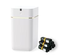 Airdeer Poubelle automatique intelligente 12 litres avec auto-scellage et changement automatique des sacs, capteur de mouvement, poubelle sans contact avec couvercle avec 6 anneaux de recharge de sacs