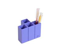 Aire Organisateur de Bureau Modulable en Plastique Biosourcé Violet, Pot à Crayons et Maquillage Multicolore, Design Tetris