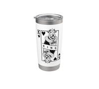 Airedale Terrier King Of Hearts Amusant Pour Les Amateurs De Chiens, Pop Art Gobelet isotherme en acier inoxydable double paroi