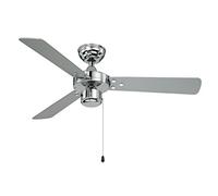 AireRyder Ventilateur de plafond Cyrus sans éclairage, avec tirettes, 107 cm, finition chrome brillant, pâles réversibles noir/argent FN44444N
