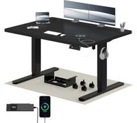 Airfish Bureau Assis-Debout Électrique 120x80cm, 3 Mémoires, USB-C, Noir | Charge 70 kg, Hauteur Réglable 72-118 cm, Rappel anti-sédentarité, Moteur Silencieux, Télétravail & Gaming
