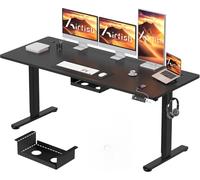 Airfish Bureau Assis Debout Électrique 160×80cm, Bureau Réglable en Hauteur Électrique avec Chargeur USB-C et Organiseur de Câbles