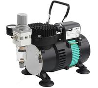 Airgoo Compresseur d'aérographe de luxe AG-320 avec deux ventilateurs de refroidissement, régulateur, piège à l'humidité pour loisirs, décoration alimentaire, tatouage, graphique, etc