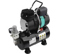 Airgoo Compresseur d'aérographe de luxe AG-326 avec deux ventilateurs de refroidissement et réservoir d'air de 3 l, régulateur, piège à l'humidité pour loisirs, tatouage, graphique etc