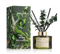 Airkeep Diffuseur de Parfum 200 ML - Mossy Eucalyptus - Bâtonnets Parfumés - Jusqu’à 90 Jours - Parfum d’intérieur pour Salle de Bain & Salon