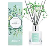 Airkeep Diffuseur de Parfum Mossy Eucalyptus 100ml avec 8 Bâtonnets, Diffuseur Parfum Maison pour Chambre Salon Salle de Bain Bureau